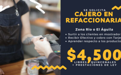 Empleo de Cajero en Refaccionaria en Rosarito